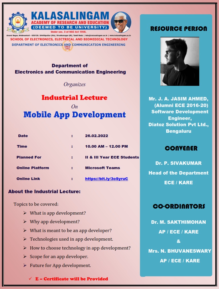 Industrial Lecture On Mobile App Development