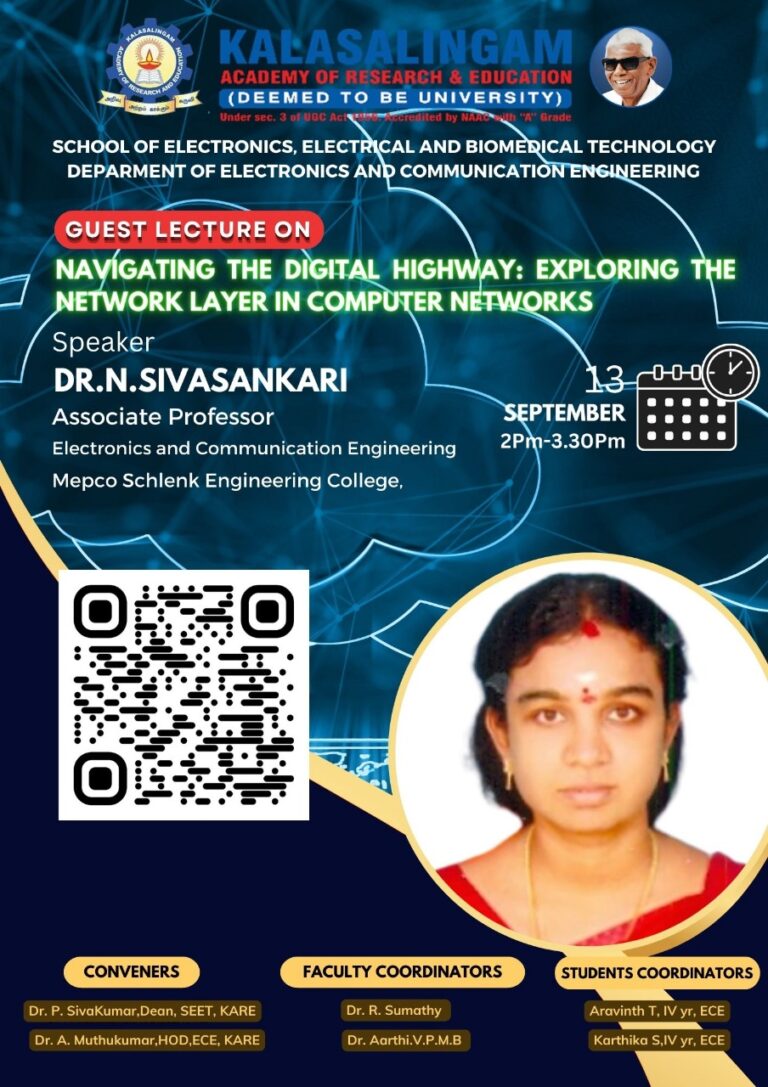 Webinar on “Navigating the Digital Highway: Exploring the Network Layer in Computer Networks”